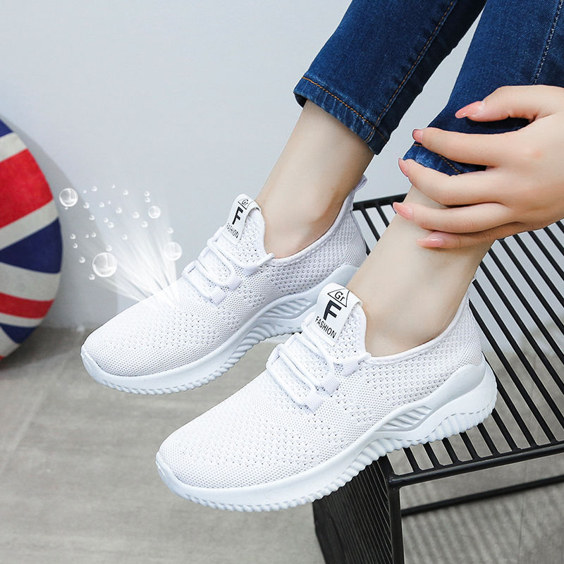 Mesh Women'S Low-Heeled Round-Toe Platform Sports Shoes