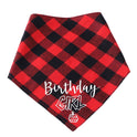 Pet Birthday Triangle Scarf Dog Saliva Towel Cotton Plaid Cat Scarf Birthday Party Gifts