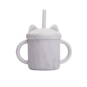 Children's Drinking Cups, Food-grade Silicone Household Straight-drinking Type With Straws, Baby Anti-choke Drinking Cups