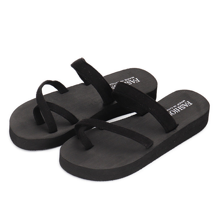 Summer Hot Style Indoor And Outdoor Personality Black Letter Slippers Comfortable Fashion Casual Slope With Flip Flops