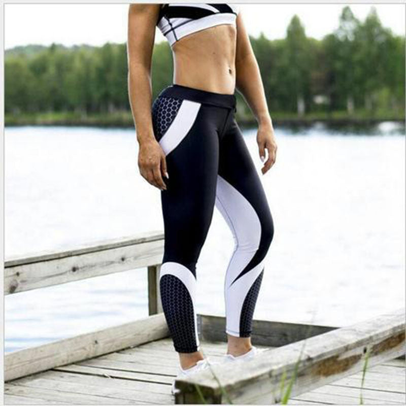 Cross Border Europe And The United States Foreign Trade New Digital Printing Yoga Pants High Waist Hip Sports Popular Leggings