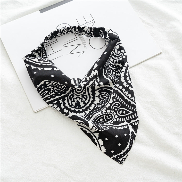 Ladies Elastic Band Wrap Headscarf Headband Cross-Border All-Match Triangle Scarf Three-State Hair Ring