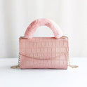 Fashion Stone Pattern Plush Handbag