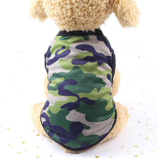 Printed Mesh Camouflage Cartoon Vest Multi-color Optional Color Dog Vest