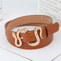 Fashion Snake Buckle Pu Belt All-Match Simple Jeans Suit Belt