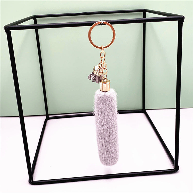 Faux Mink Fur Key Chain Bag Charms Pendant Tassel Fluffy Car Key Ring Accessories Wholesale