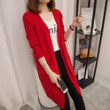 spring and autumn new temperament fashion sweater women"s coat Korean loose and versatile knitwear medium length cardigan