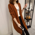 spring and autumn new temperament fashion sweater women"s coat Korean loose and versatile knitwear medium length cardigan