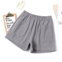 High Waist A-Line Cotton And Linen Shorts