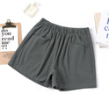 High Waist A-Line Cotton And Linen Shorts