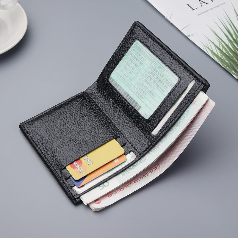 Men's Wallet Short Men Wallet Men's Vertical Thin Section Can Hold Driver's License Dollar Folder Mini Wallet