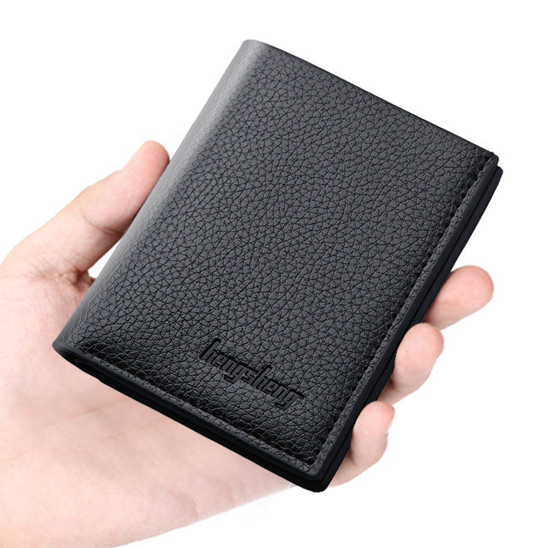 Men's Wallet Short Men Wallet Men's Vertical Thin Section Can Hold Driver's License Dollar Folder Mini Wallet