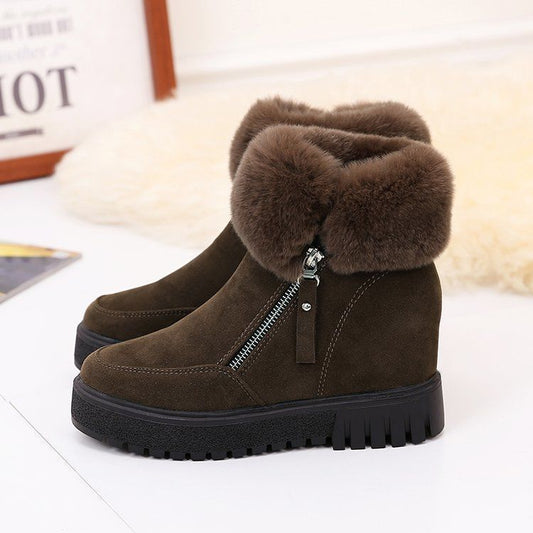 Plush Thick-Soled Inner Heightening Short-tube Snow Boots