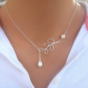 Pearl Leaf Short Necklace Clavicle Chain