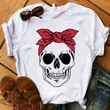 Camouflage Skull T-Shirt Female Leopard Print