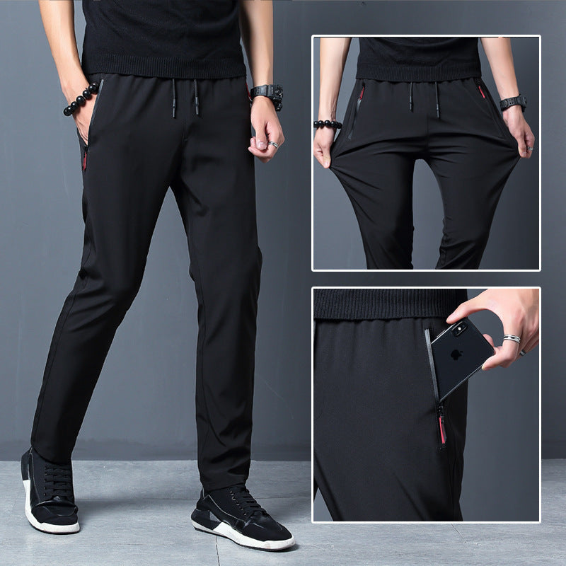 Summer New Style Ice Silk Loose Thin Sports Trousers