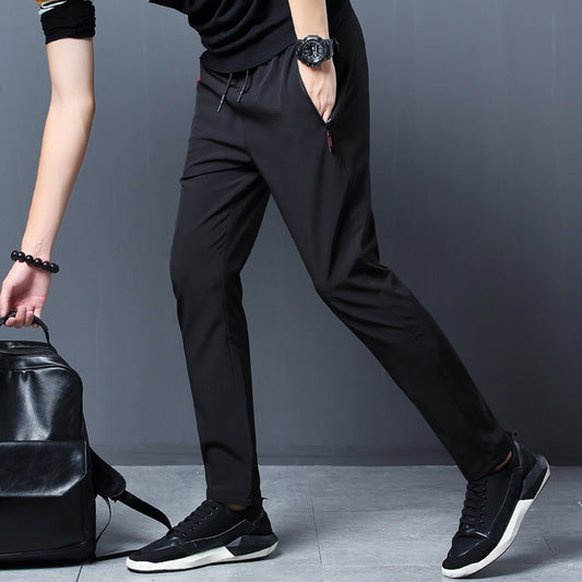 Summer New Style Ice Silk Loose Thin Sports Trousers