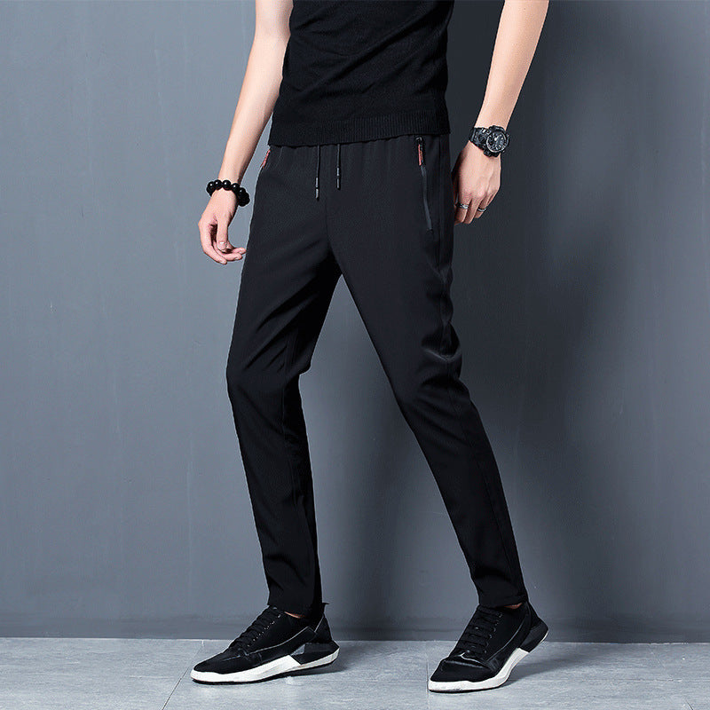 Summer New Style Ice Silk Loose Thin Sports Trousers