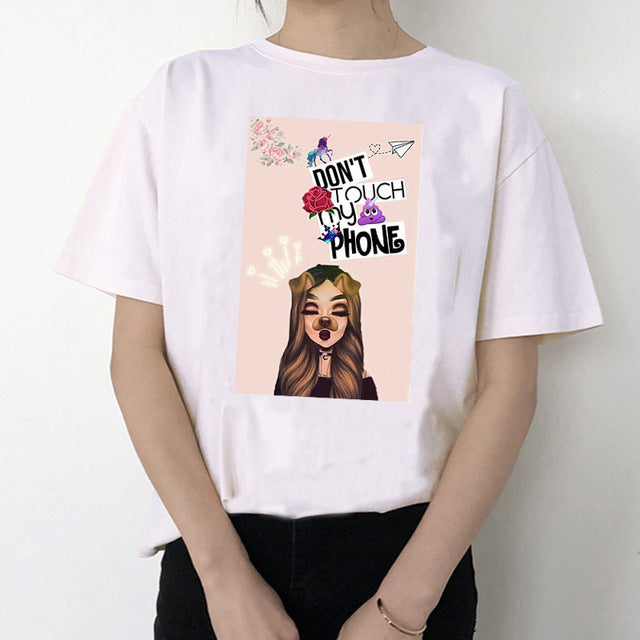 Camiseta de manga corta con estampado de cantante estadounidense