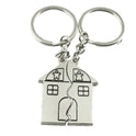 Cartoon Creative House Shape Couple Travel Commemorative Alloy Keychain