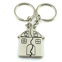 Cartoon Creative House Shape Couple Travel Commemorative Alloy Keychain