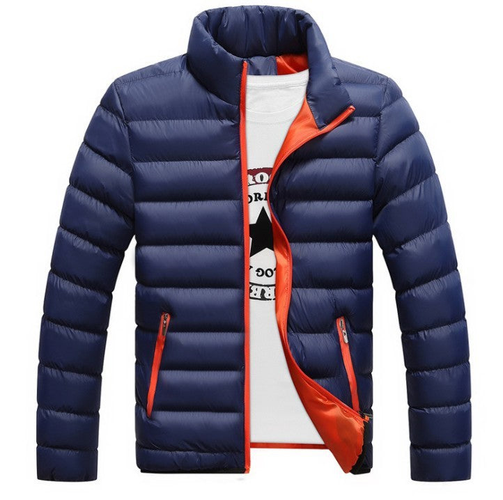 Fall Winter Padded Jacket Stand-Collar Down Jacket Men'S Self-Cultivation To Keep Warm