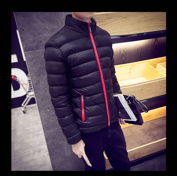 Fall Winter Padded Jacket Stand-Collar Down Jacket Men'S Self-Cultivation To Keep Warm