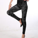 Seamless Fake Ripped Corset Imitation Denim Leggings Women'S Outer Wear High-Waist Printed Pants