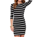 Women's New Fashion Striped Dress Short Skirt