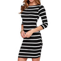 Women's New Fashion Striped Dress Short Skirt