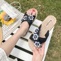 Slippers Wear Ladies Wild Flowers Net Red Lazy Shoes Sandals And Slippers