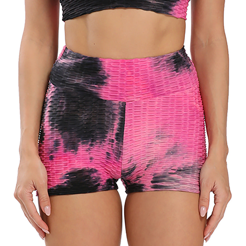 Body-Building And Hip Lifting Ink Tie Dyeing Jacquard Leisure Sports Yoga Shorts