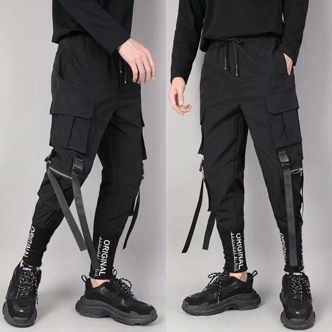 Men'S Three-Dimensional Pocket Self-Cultivation And Foot Embroidery Harem Pants