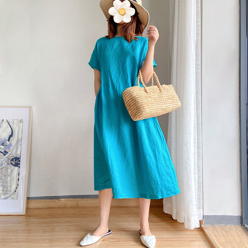 Simple Literary Fan Loose Slim Dress