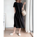 Simple Literary Fan Loose Slim Dress