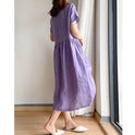 Simple Literary Fan Loose Slim Dress