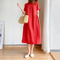 Simple Literary Fan Loose Slim Dress