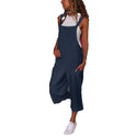 Cotton And Linen Bib Women's Casual Loose Trousers