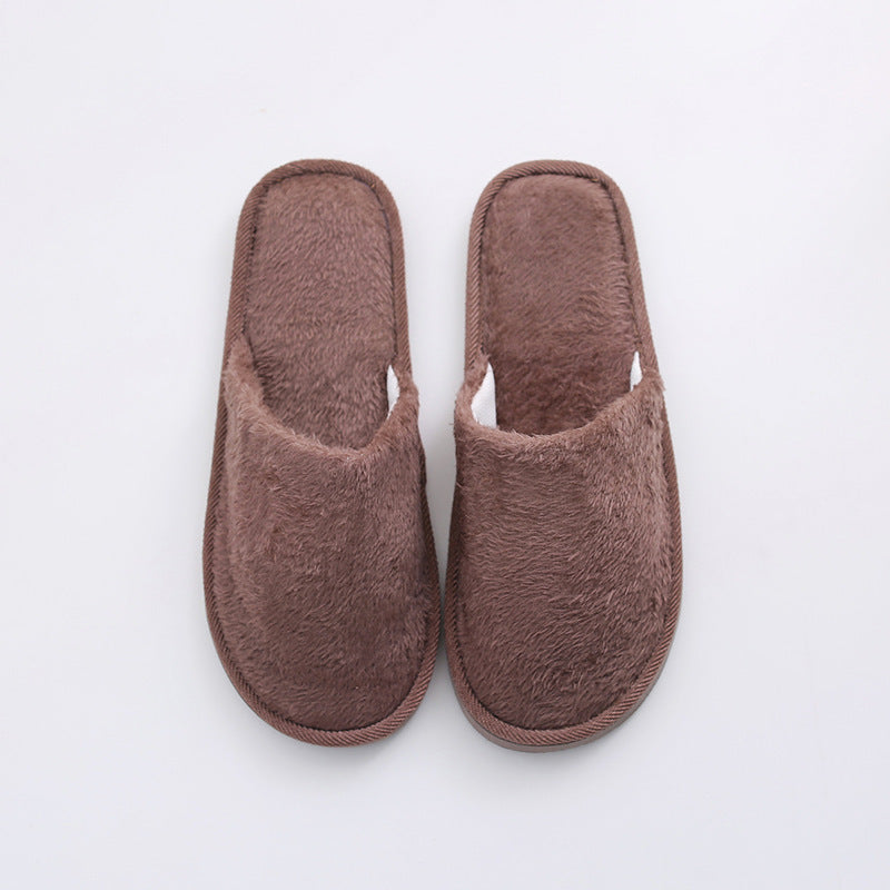 Plush Indoor Home Autumn And Winter Wooden Floor Warm Cotton Slippers