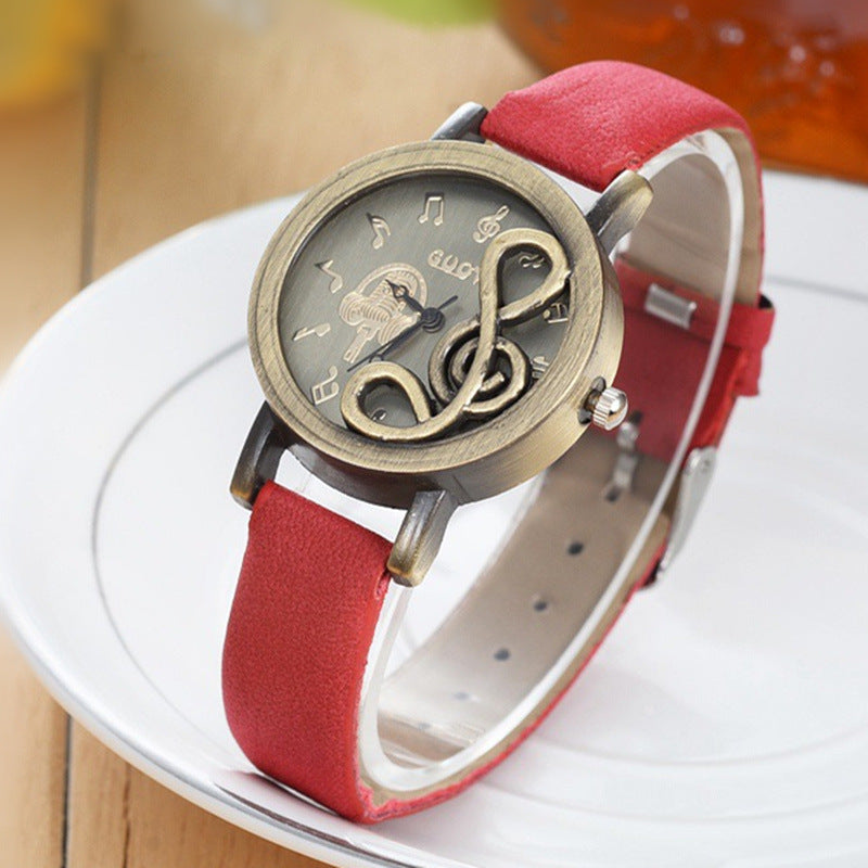 Fashion Retro Hollow Music Symbol Ladies Watch