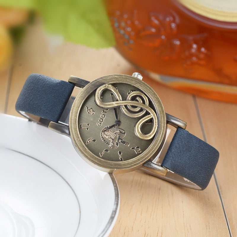 Fashion Retro Hollow Music Symbol Ladies Watch