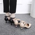 New Hollow Buckle Mid-heel Pointed Shoes