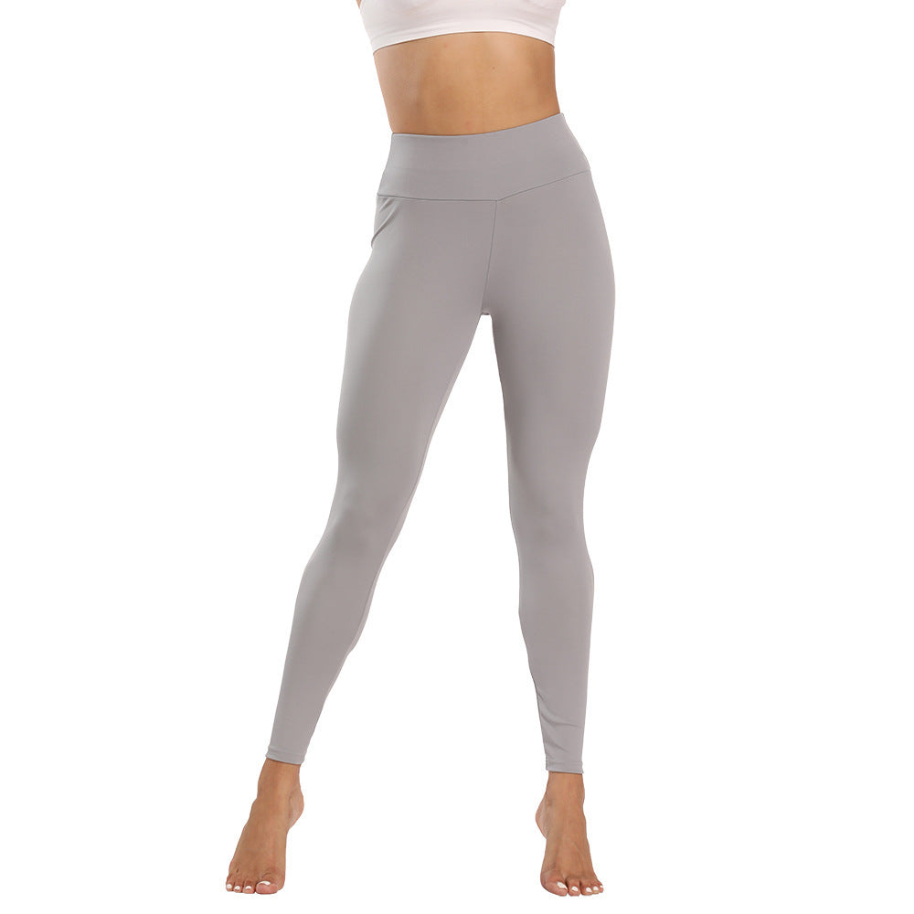 Pure Color Sweat-Absorbent Fitness Sports Beautiful Buttocks Yoga Pants