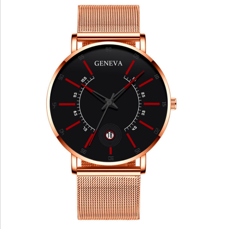 Watch Steel Mesh Strap Quartz Strap Calendar Fashion Watch Manufacturer Wholesale