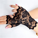 Summer Ladies Sailor Dance Thin Lace Half-finger Sunscreen Gloves Black Short Outdoor Driving UV Protection Gloves