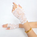 Summer Ladies Sailor Dance Thin Lace Half-finger Sunscreen Gloves Black Short Outdoor Driving UV Protection Gloves