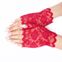 Summer Ladies Sailor Dance Thin Lace Half-finger Sunscreen Gloves Black Short Outdoor Driving UV Protection Gloves