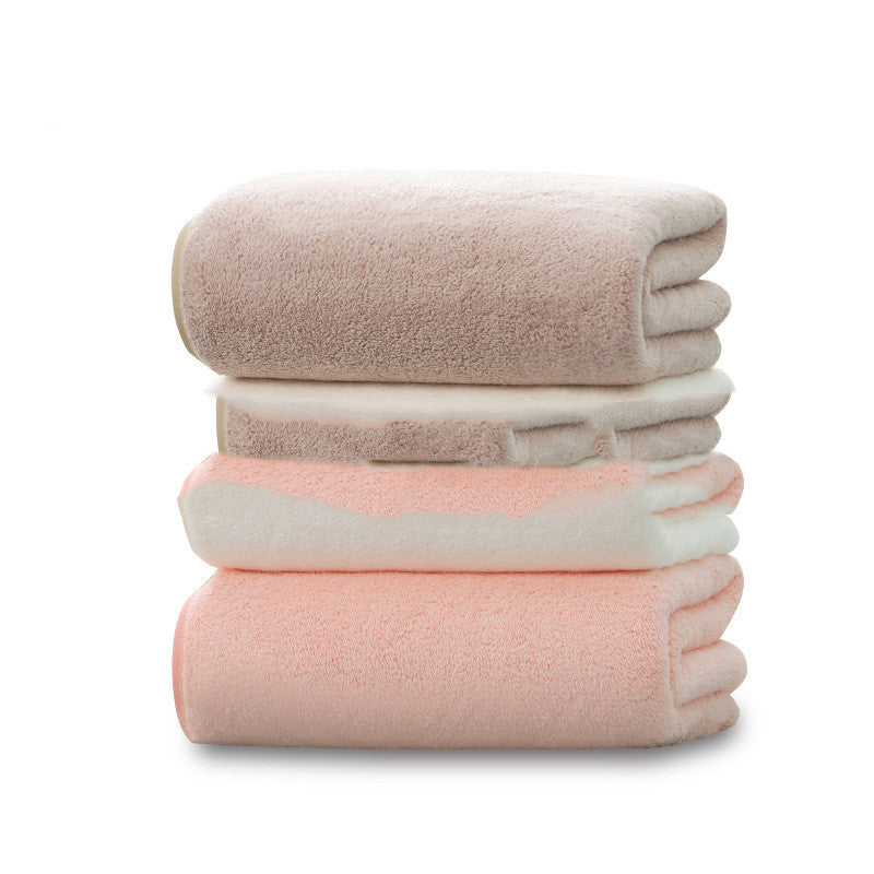 Household Coral Fleece Towel 70x140 Thick Soft Absorbent Dry Hair Towel Beauty Towel