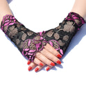 Summer Thin Two-color Lace Sunscreen Half-finger Gloves For Women