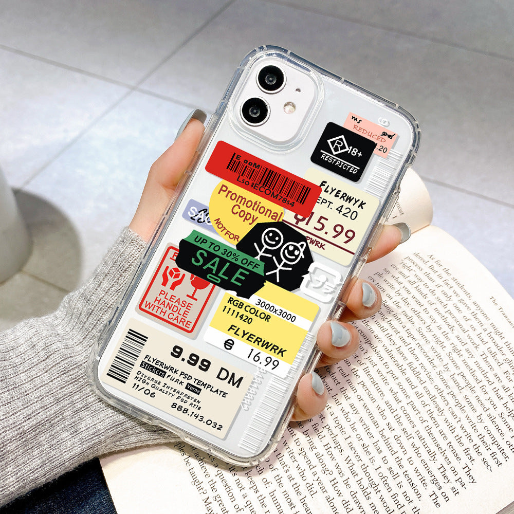 Compatible with Apple , Transparent Painted Air Cushion Anti-fall Mobile Phone Case